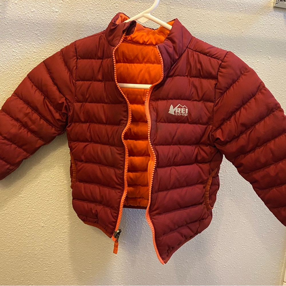 Red and Orange Boy’s Quilted Puffer Jacket size 3T